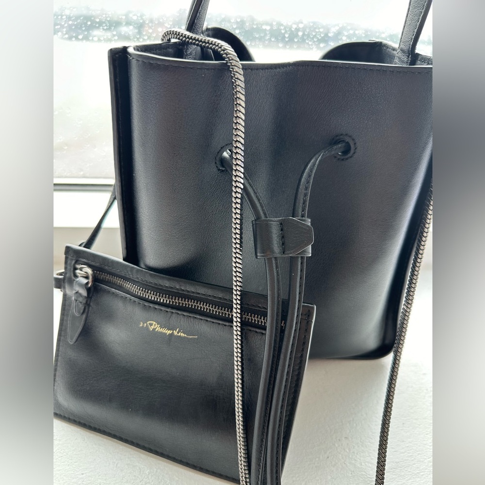 3.1 Phillip Lim leather top handle chain link bucket bag